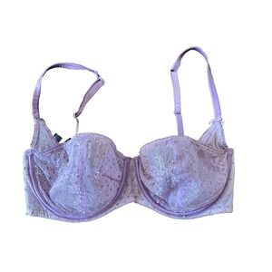 Victoria Secret Lace Bra Women's Size 32DDD Demi Cup Lavender EUC